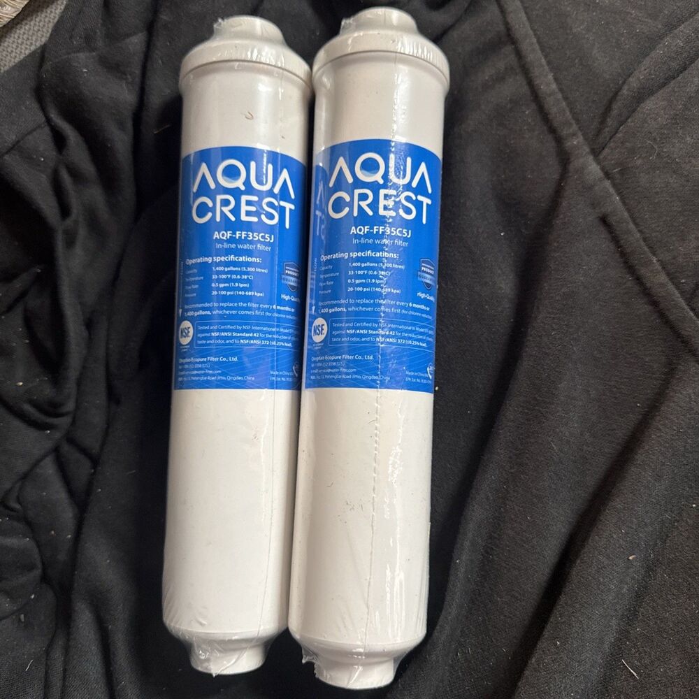 AQUACREST AQF-FF35C5J Inline Water Filter 1400 Gallon NSF 42 Replacement 2 Pack